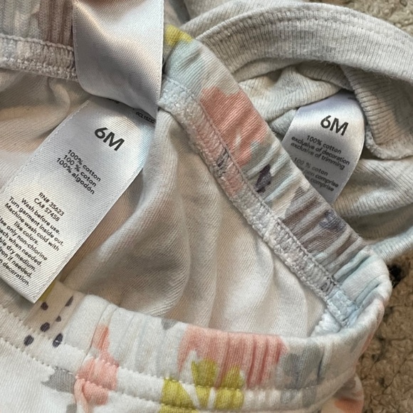 Carter’s girls size 6 months onesie and pant set floral loved happy adorable - Picture 6 of 6